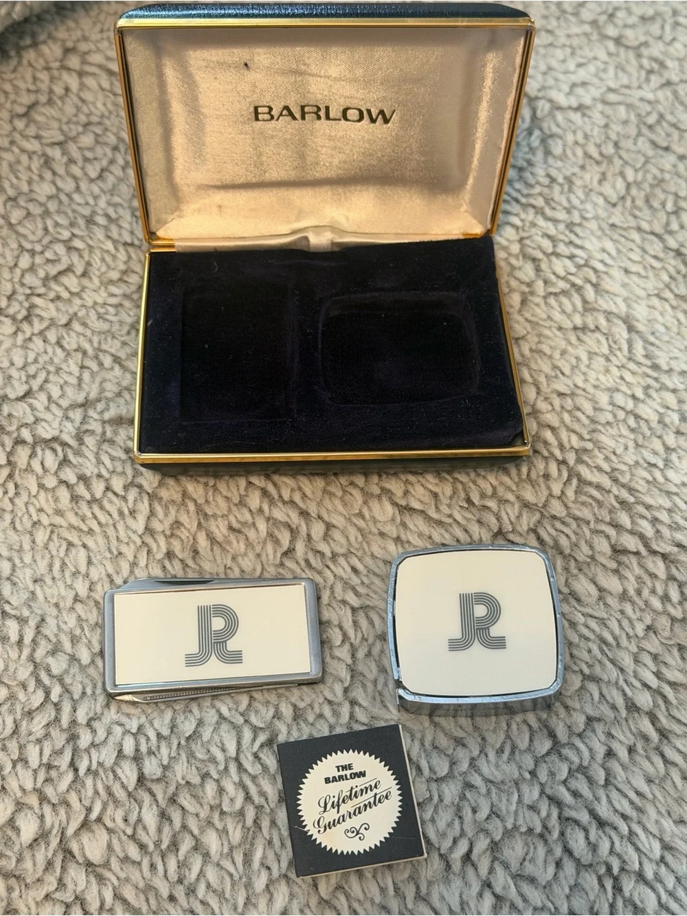 Vintage Barlow Executive Gift Set Pocket Knife Money Clip & Tape Measure Boxed